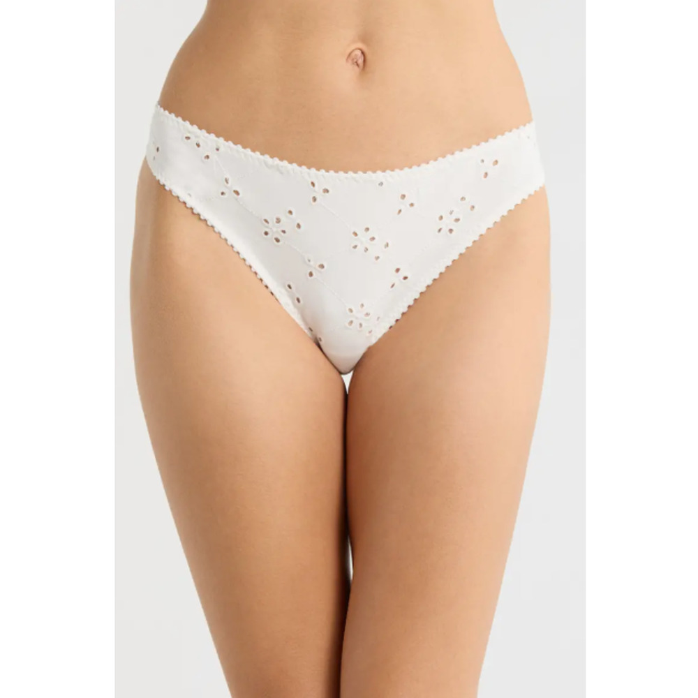 Free People Thong Panties Womens Medium White Eyelet Lace Intimately Homegrown